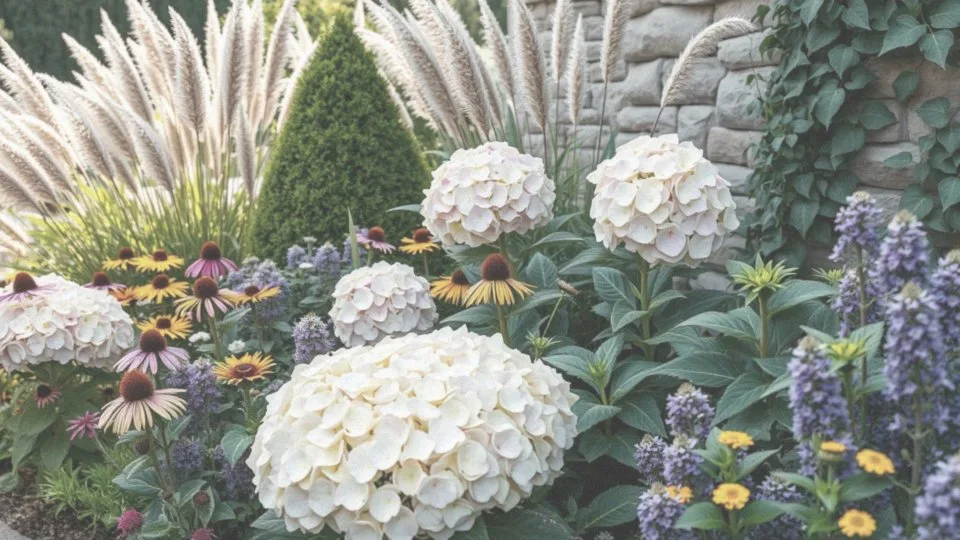 Jakie rośliny towarzyszące można łączyć z hortensjami w aranżacjach?