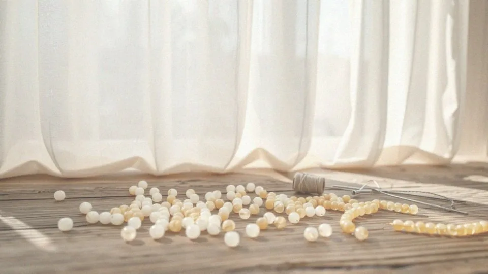 Jak ozdobić firankę panel z zakładkami koralikami?